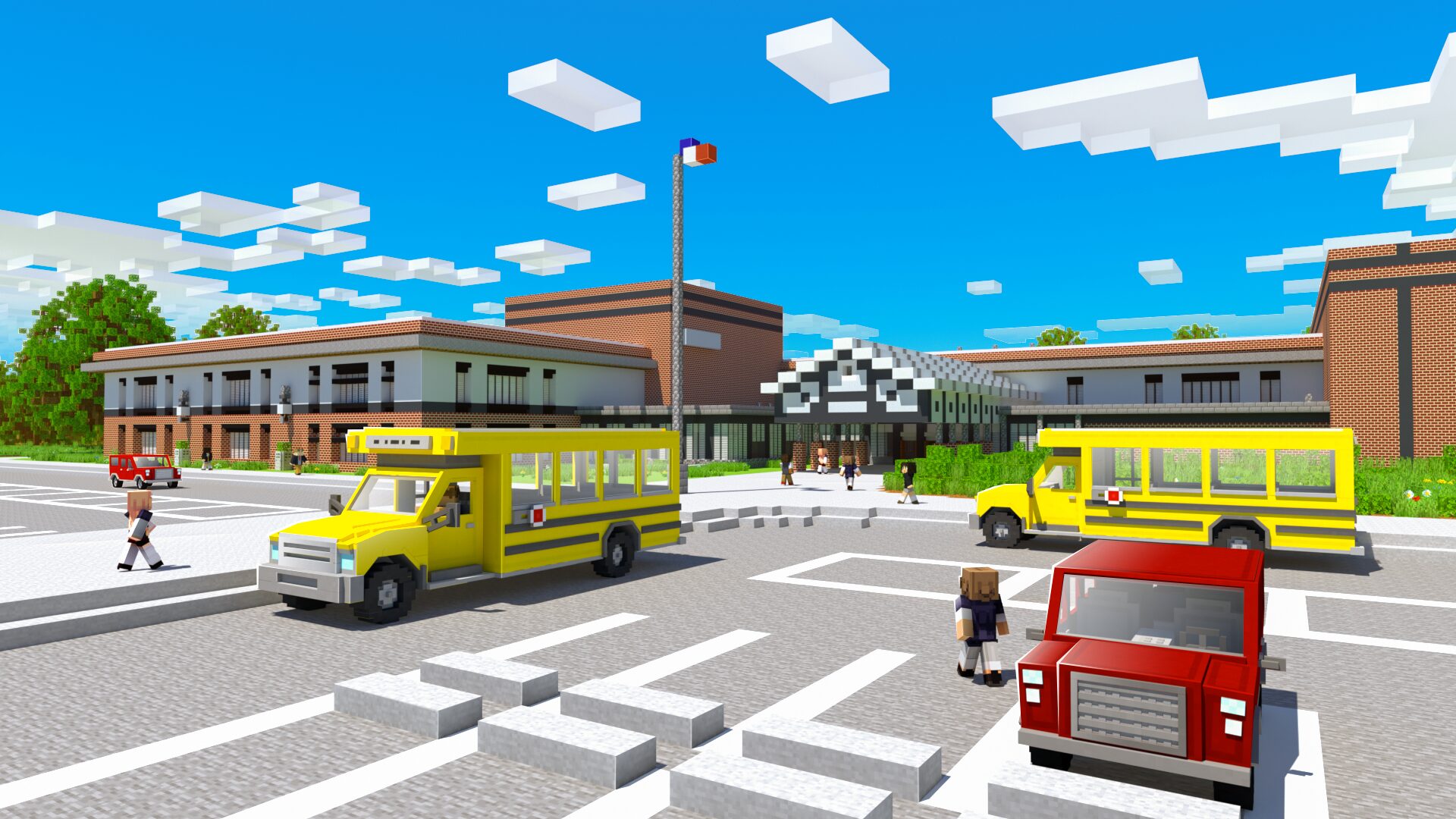 Middle School - Roleplay Minecraft Aurrora Minecraft Marketplace School Bus Car Enterance